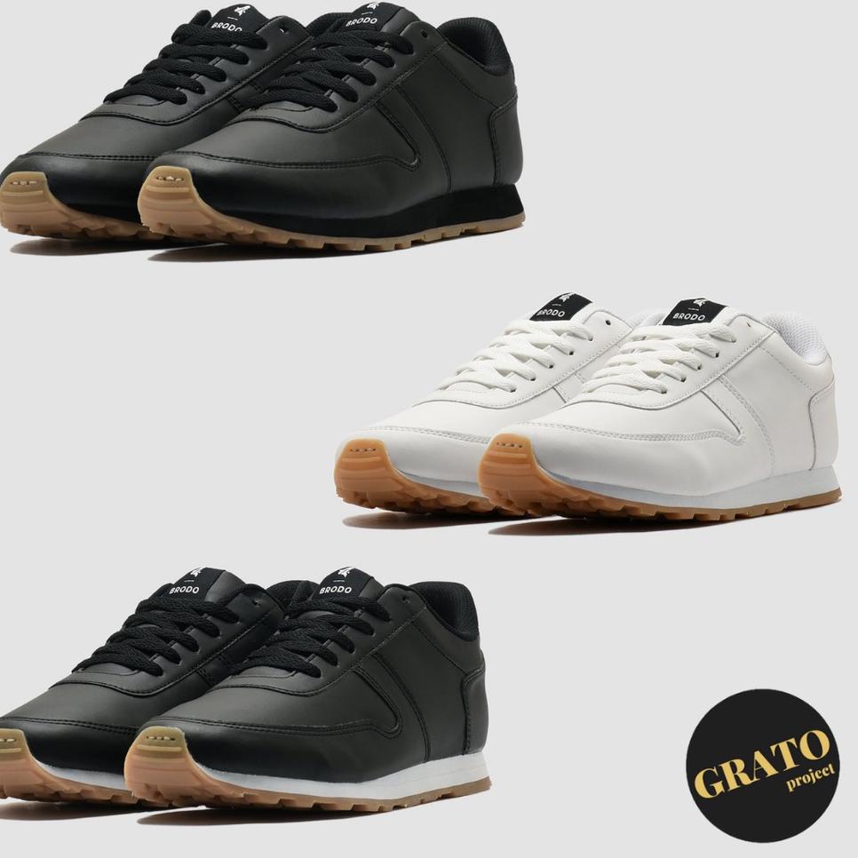 Jual I8G Sepatu Pria Sneakers Brodo Base Lite All Black All White Black White GS Ready now Shopee Indonesia