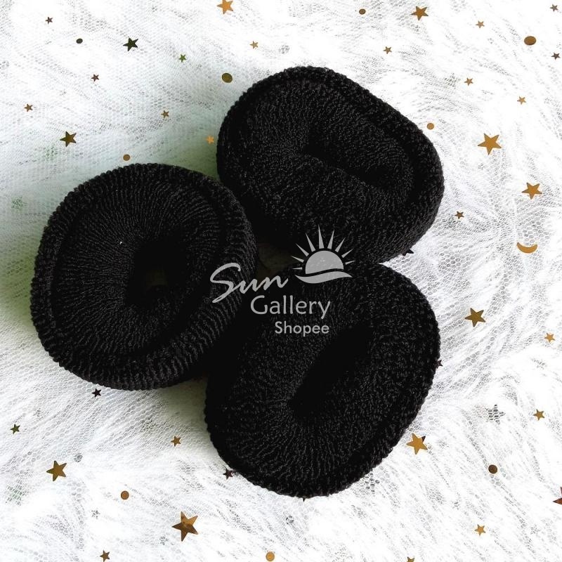 Jual (Ikat Donat Sedang Hitam) Cemol Rambut | Shopee Indonesia