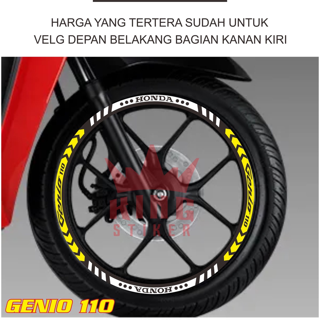 Jual Stiker Velg Motor Keren Variasi Honda Genio Cutting Sticker List Pelek Roda Ban All Varian