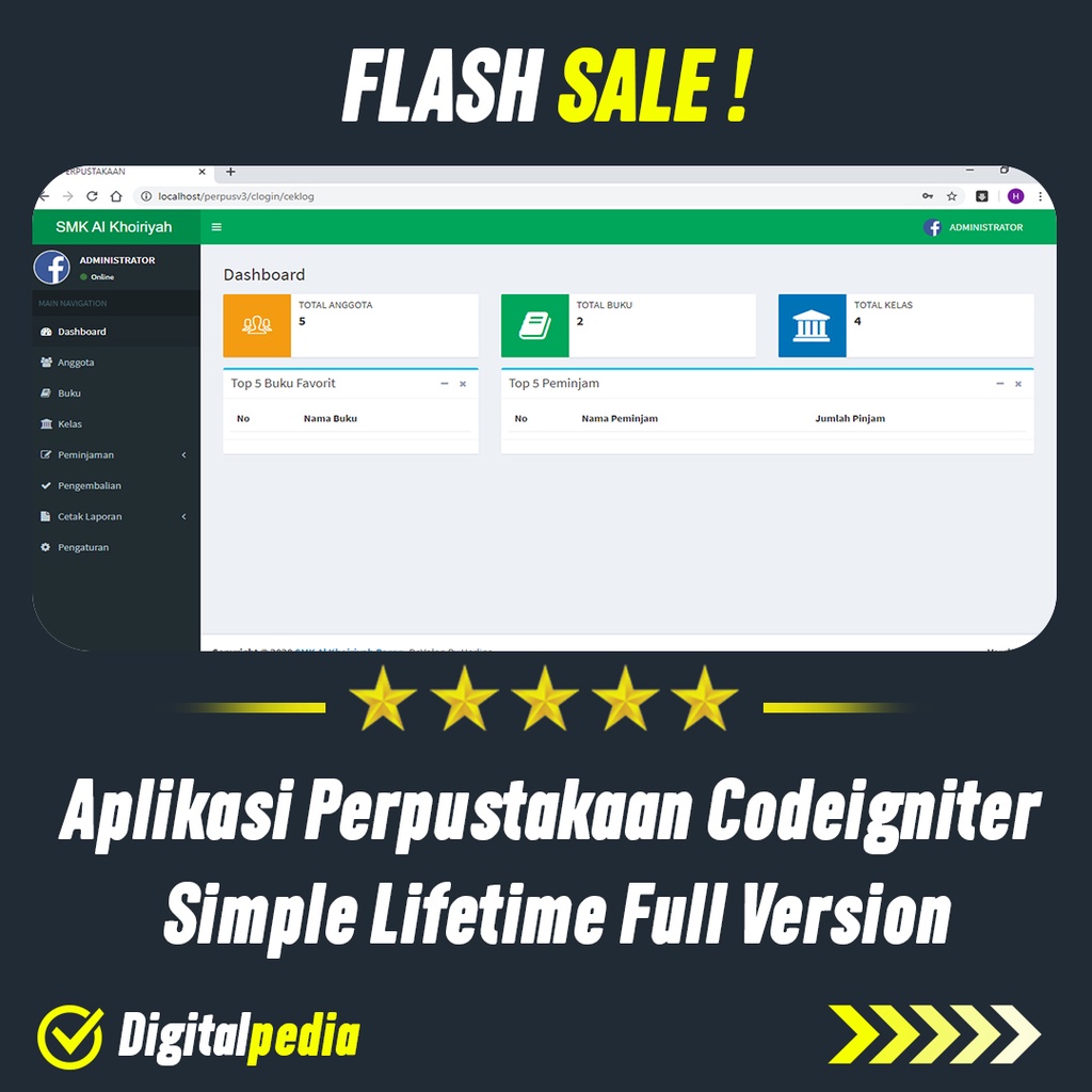 Jual Aplikasi Perpustakaan Codeigniter Simple Lifetime Full Version ...