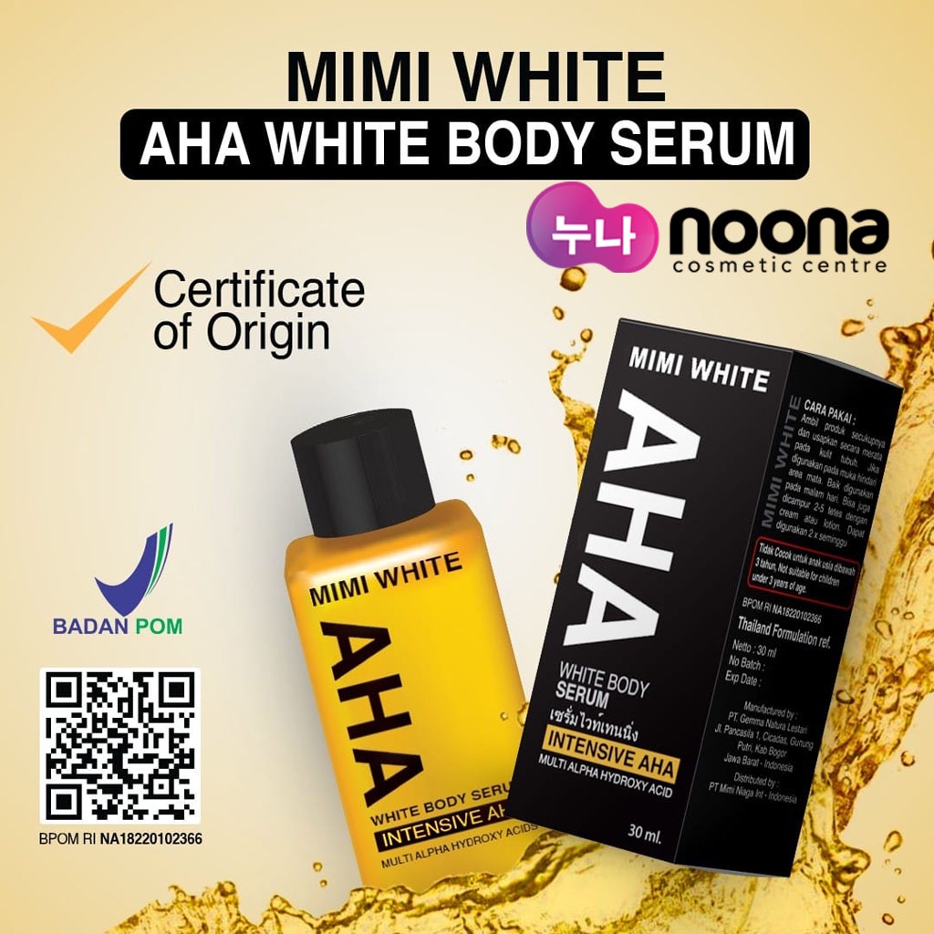 Jual MIMI WHITE AHA WHITE BODY SERUM INTENSIVE AHA | Shopee Indonesia