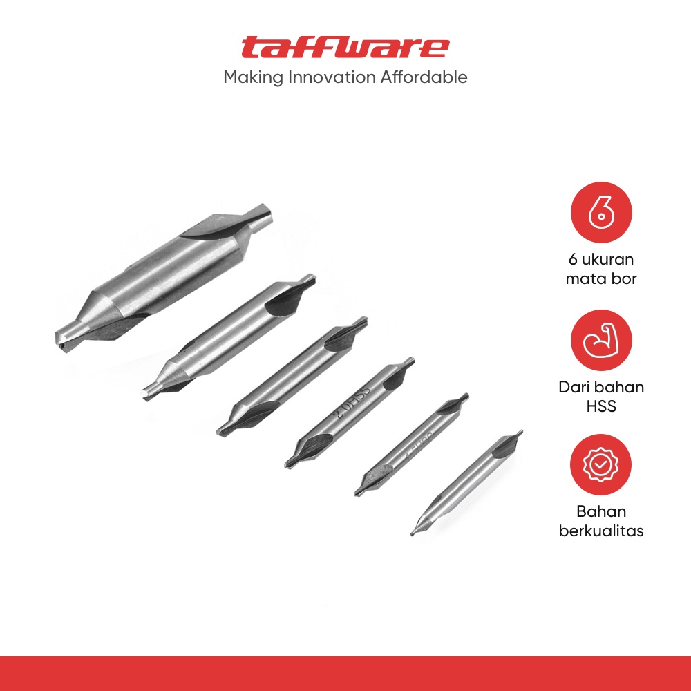 Jual Taffware Mata Bor Center Drill Bits Set Precision Combined ...
