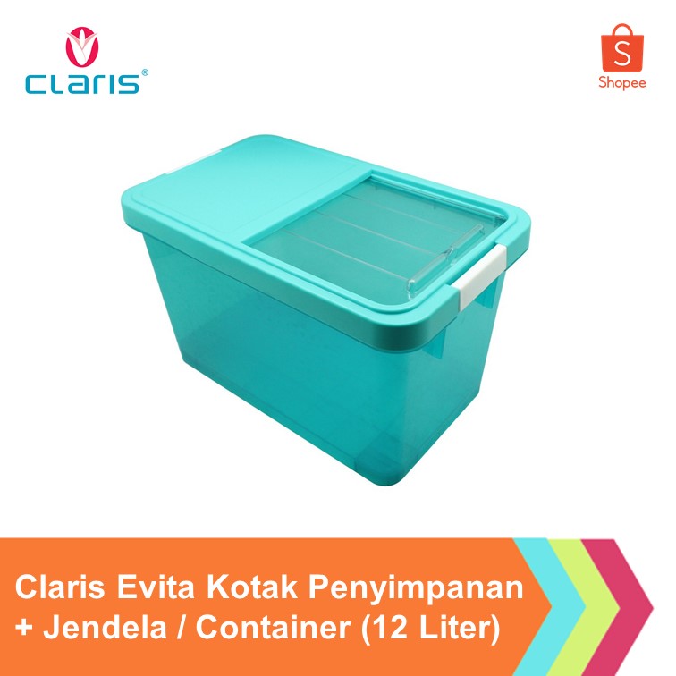 Jual Claris Evita Kotak Penyimpanan + Jendela / Container (12 Liter ...