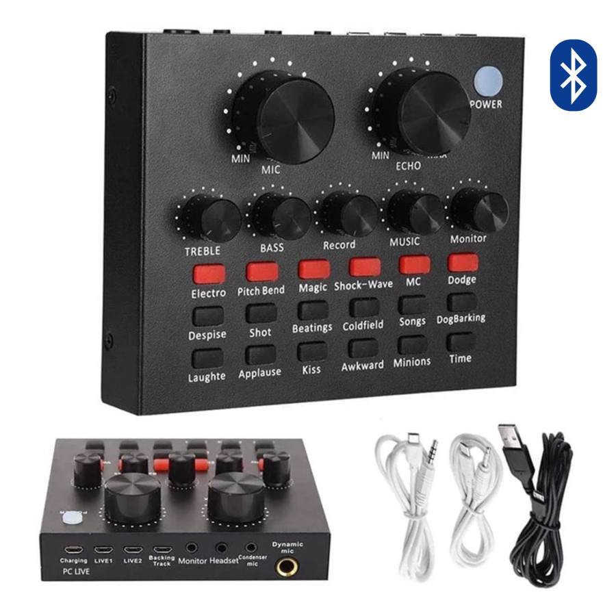 Jual Soundcard V8s Bluetooth Live Sound Card Audio USB External ...