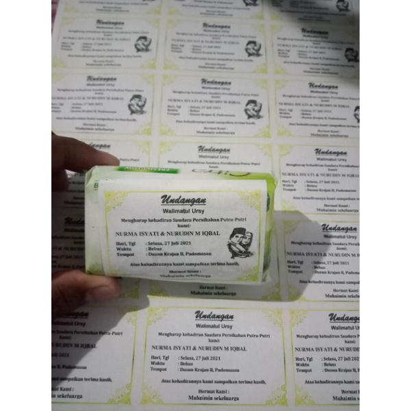 Jual Undangan Sabun dan Undangan Rokok selembar isi 21undangan ulem ...