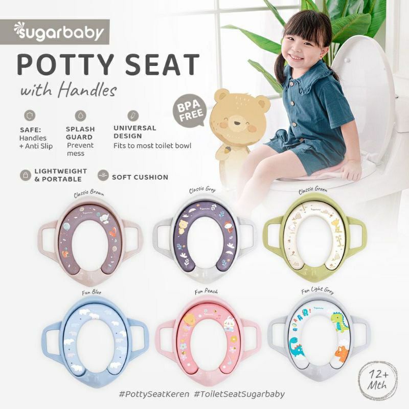 Jual Potty Seat With Handles & Splash Guard Sugarbaby / Dudukan Toilet