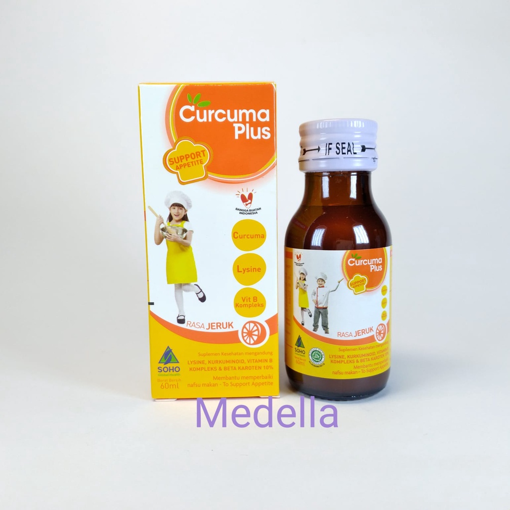 Jual Curcuma Plus Lysine Syrup Rasa Jeruk 60 ml | Shopee Indonesia