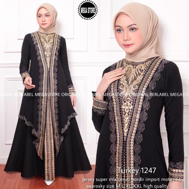 Jual Abaya Turkey 1247| Hawa #254 | Dubai | Busana Arab Muslimah ...