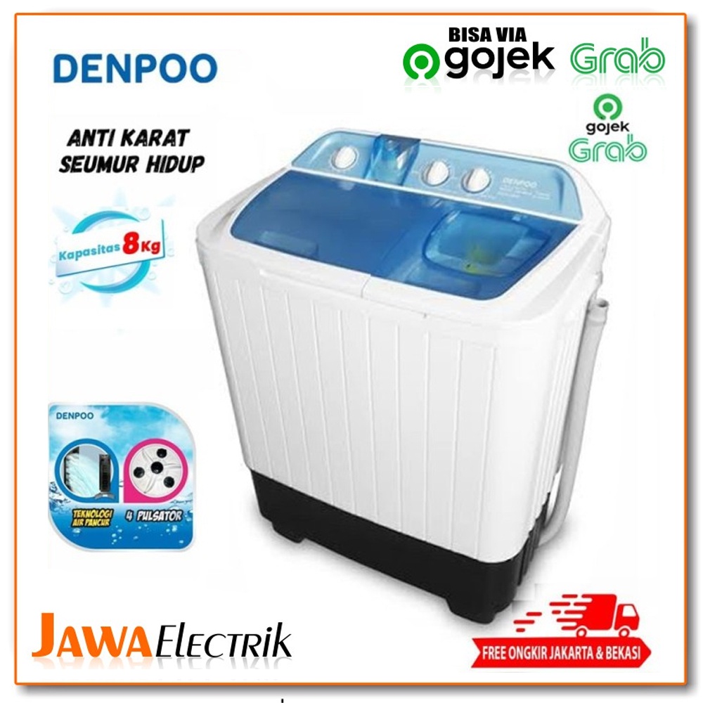 Jual MESIN CUCI 2 TABUNG DENPOO DW 888 Kapasitas 8KG Anti Bakteri ...