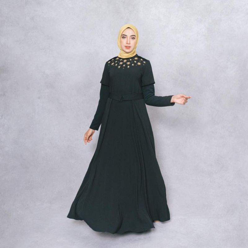 Jual Shafira - A Line Misyaela Black Dress Muslim Hitam | Gamis ...