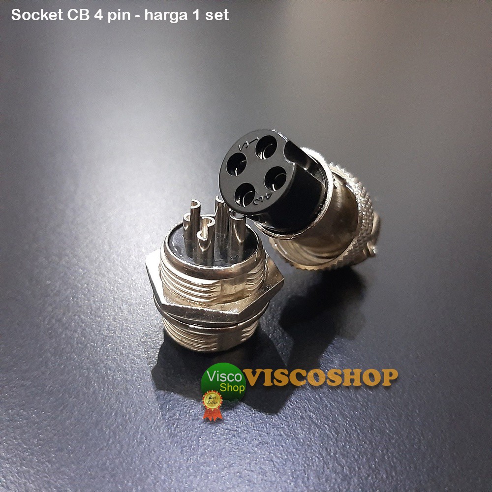 Jual Jack connector CB 4 pin konektor CB 4P socket jek jak 4P | Shopee ...