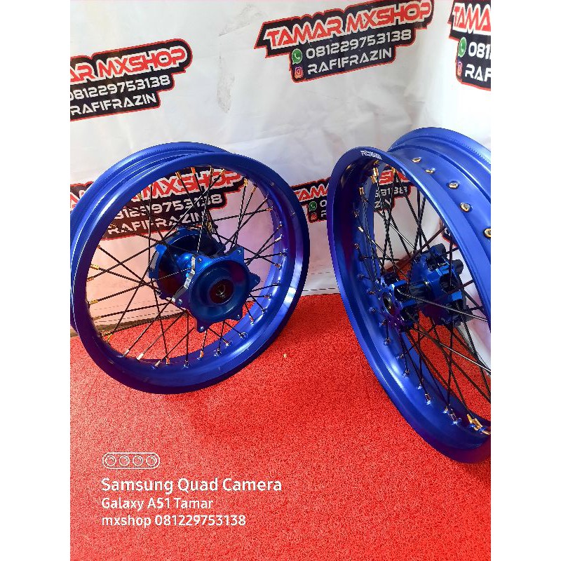 Jual Velg Honda Crf Full Set Velg Super Moto Honda Crf L Velg Rossi Biru Shopee Indonesia