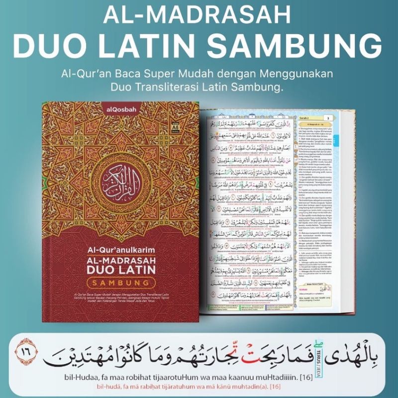 Jual Al Quran DUO LATIN Sambung A4 Ukuran Besar Al Qosbah AL MADRASAH ...