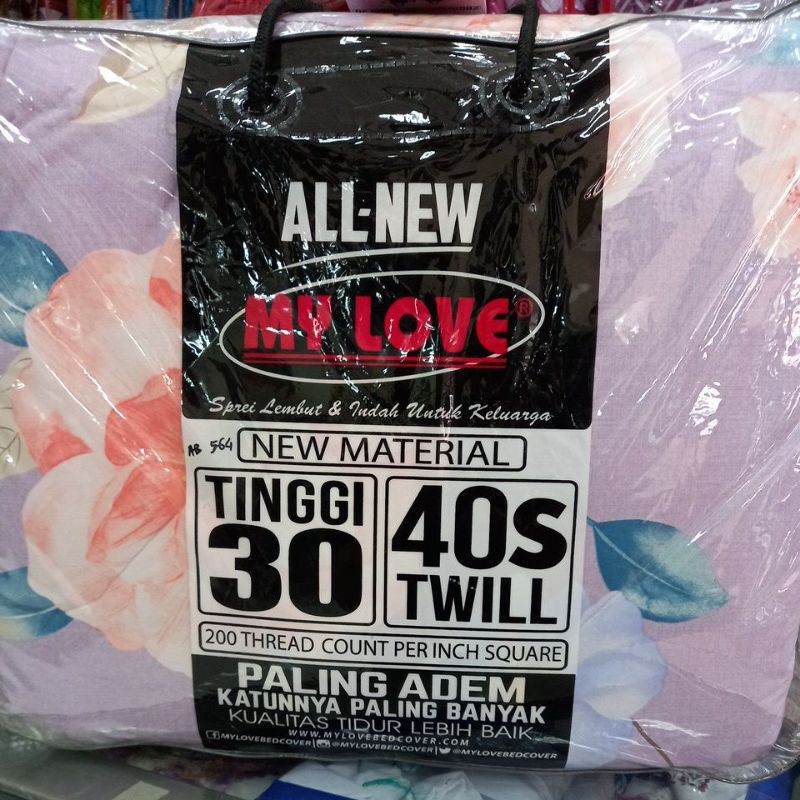 Jual Bed Cover MY LOVE King Fitted/Flat 180 × 200 × 30 Cm Kwalitas