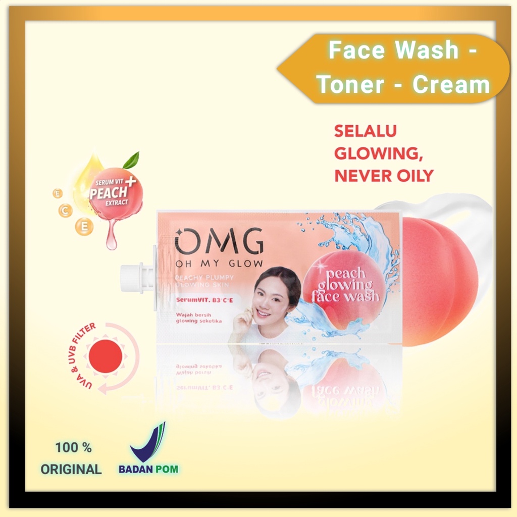 Jual Omg Oh My Glow Peach Glowing Face Wash Sachet Cream Sachet