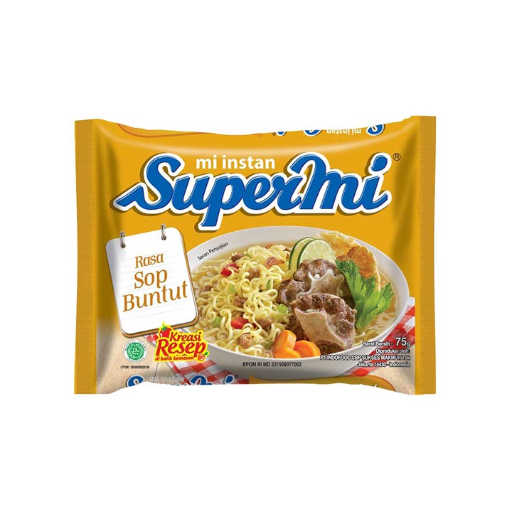 Jual Supermi Mie Instant Sop Buntut Pck 75G | Shopee Indonesia