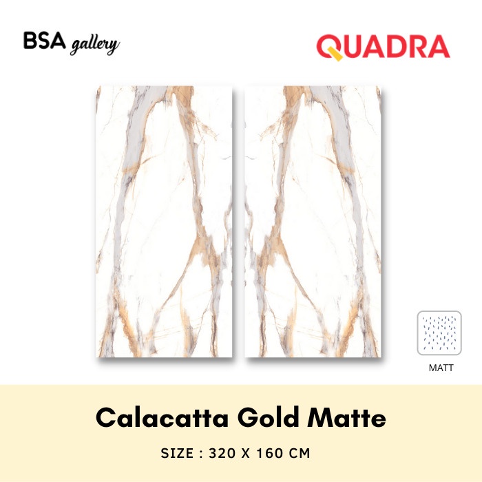 Jual QUADRA GRANITE 320X160 CALACATTA GOLD MATTE / GRANIT LANTAI