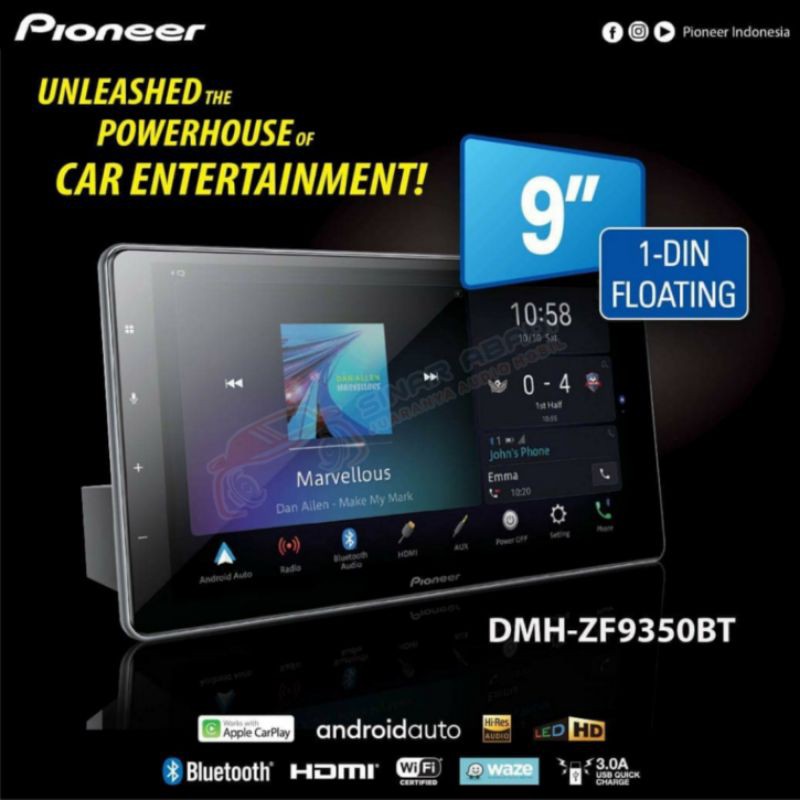 Jual HEAD UNIT UNIVERSAL PIONEER DMHZF9350BT LAYAR 9 INCH GARANSI