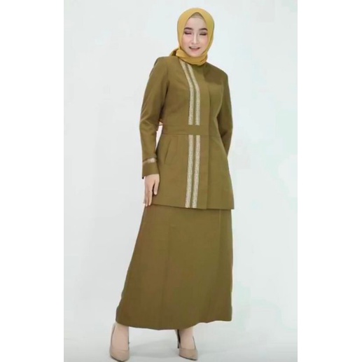 Jual Seragam Wanita Baju Dinas Pemda Standar Khaki Tua Model Pita ...