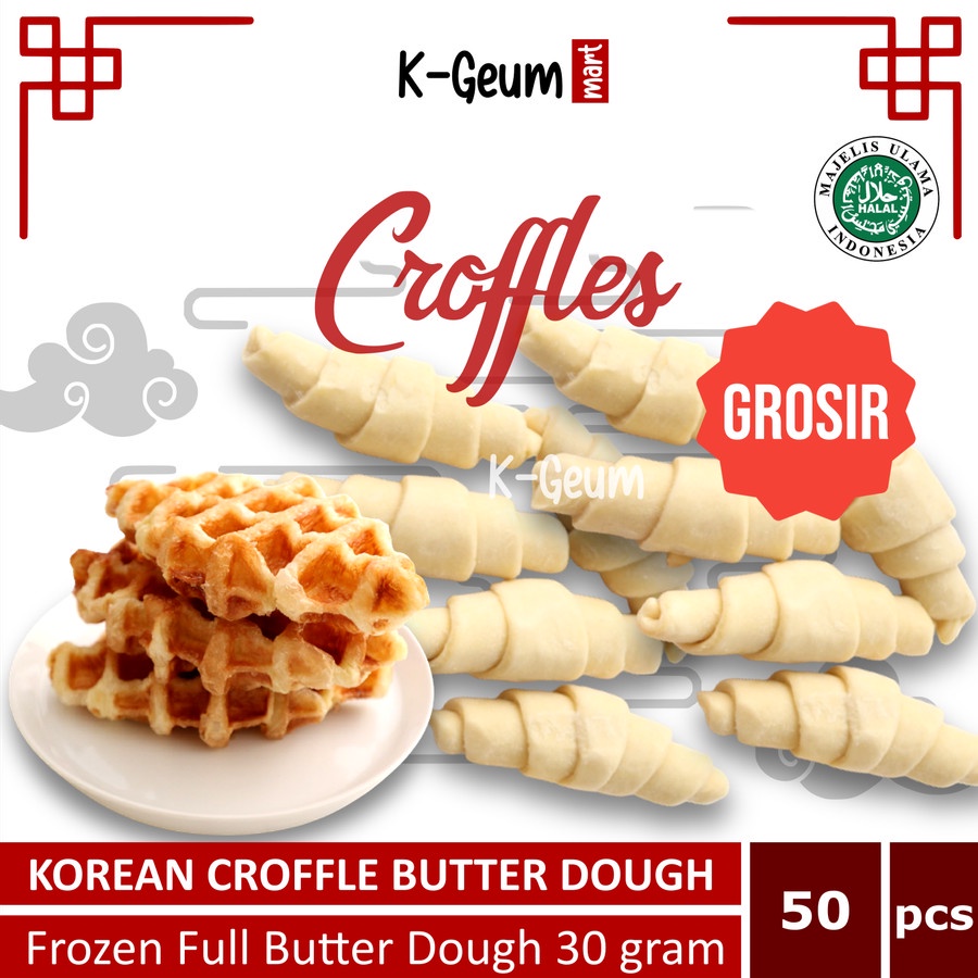 Jual CROFFLE Croissant Dough Frozen FULL BUTTER Halal 30gr isi 50 pcs ...
