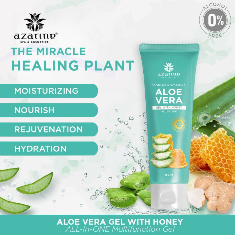Jual AZARINE soothing dan hydrating Aloe Vera gel with honey all in one