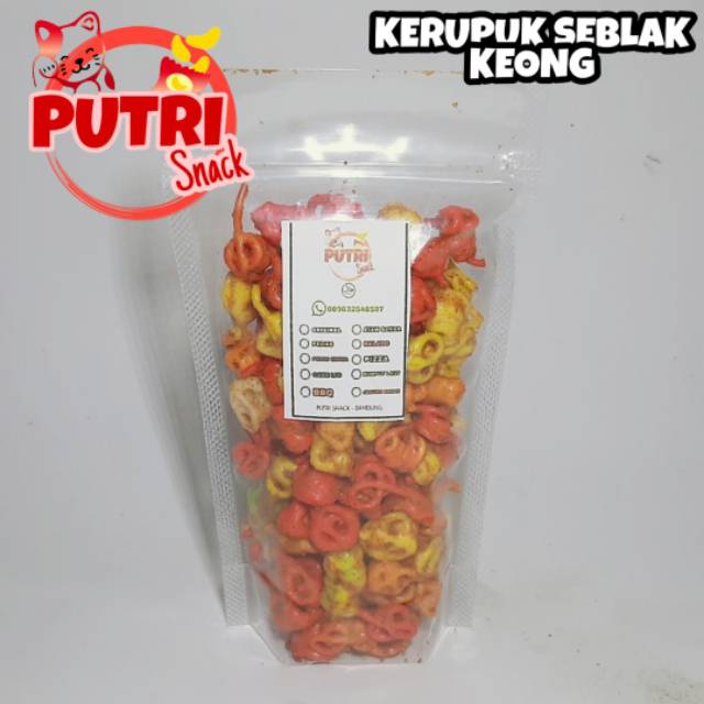 Jual Kerupuk Seblak Kering Sebring Keong Pedas Kemasan Standing Pouch