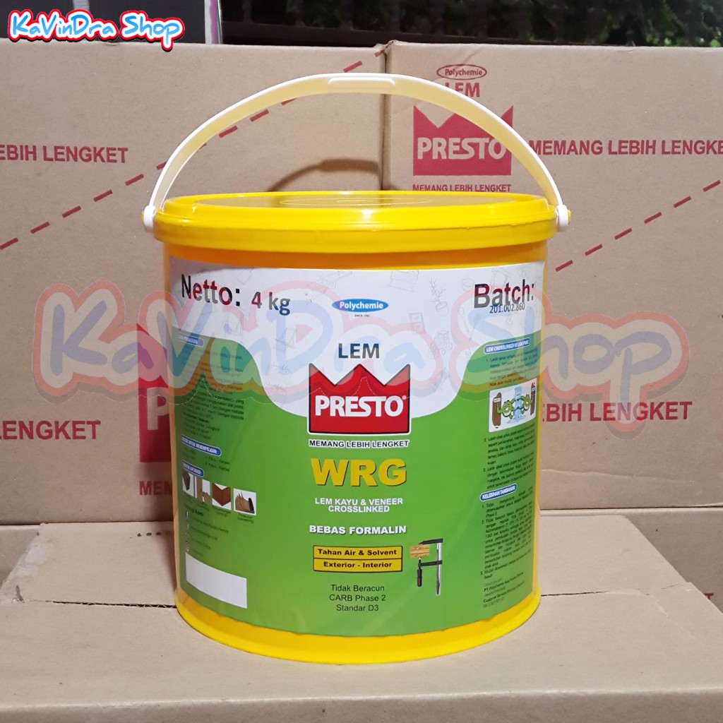 Jual Lem Presto WRG untuk Kayu ke Kayu, HPL, MDF, Veneer, Kertas