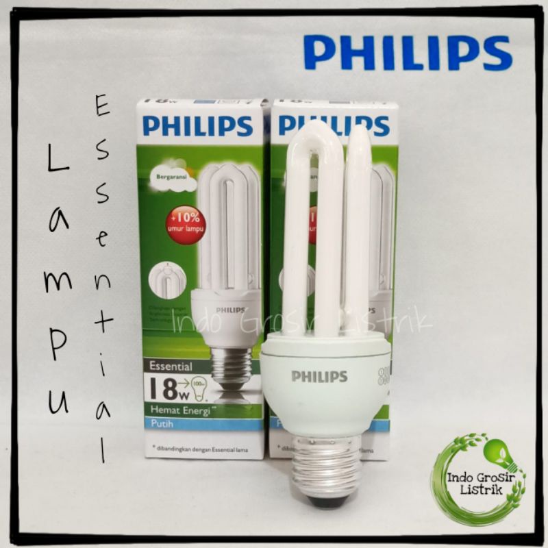 Jual Lampu Essential 18Watt Philips Lampu PLC 18w Putih Lampu Jari ...