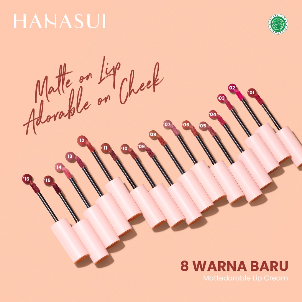 Jual Hanasui Mattedorable Lip Cream ORIGINAL - HANASUI LIP MATTE BOBA ...