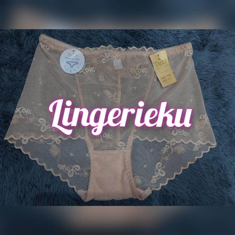 Jual Tally 913 CD Celana Dalam Transparan Wanita Seksi Brokat Jumbo Fit