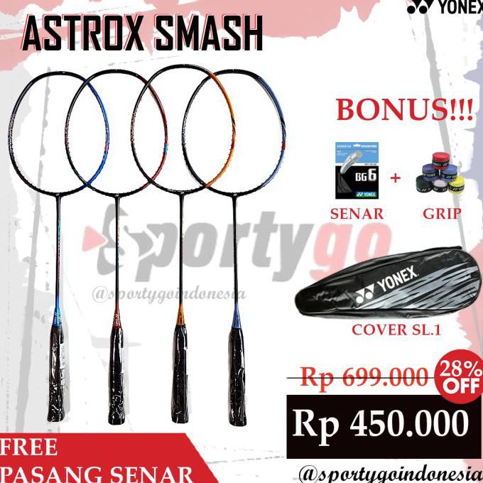 Jual Raket Badminton YONEX ASTROX SMASH FREE PASANG SENAR / Racket ...