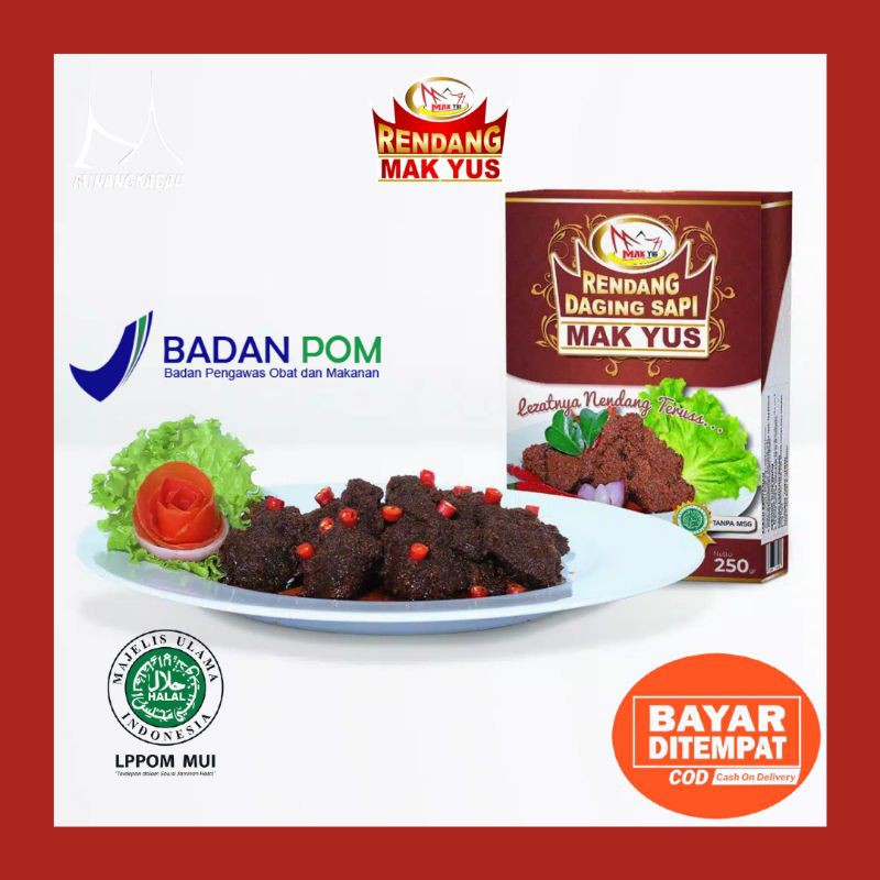 Jual Rendang Daging Sapi Randang Mak Yus Maknyus Makyus Asli Minang Padang Payakumbuh Bumbu