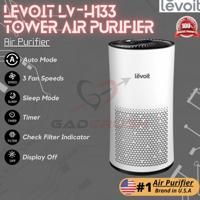 Jual Levoit LvH133 Tower True Hepa Air Purifier Auto Mode For Large