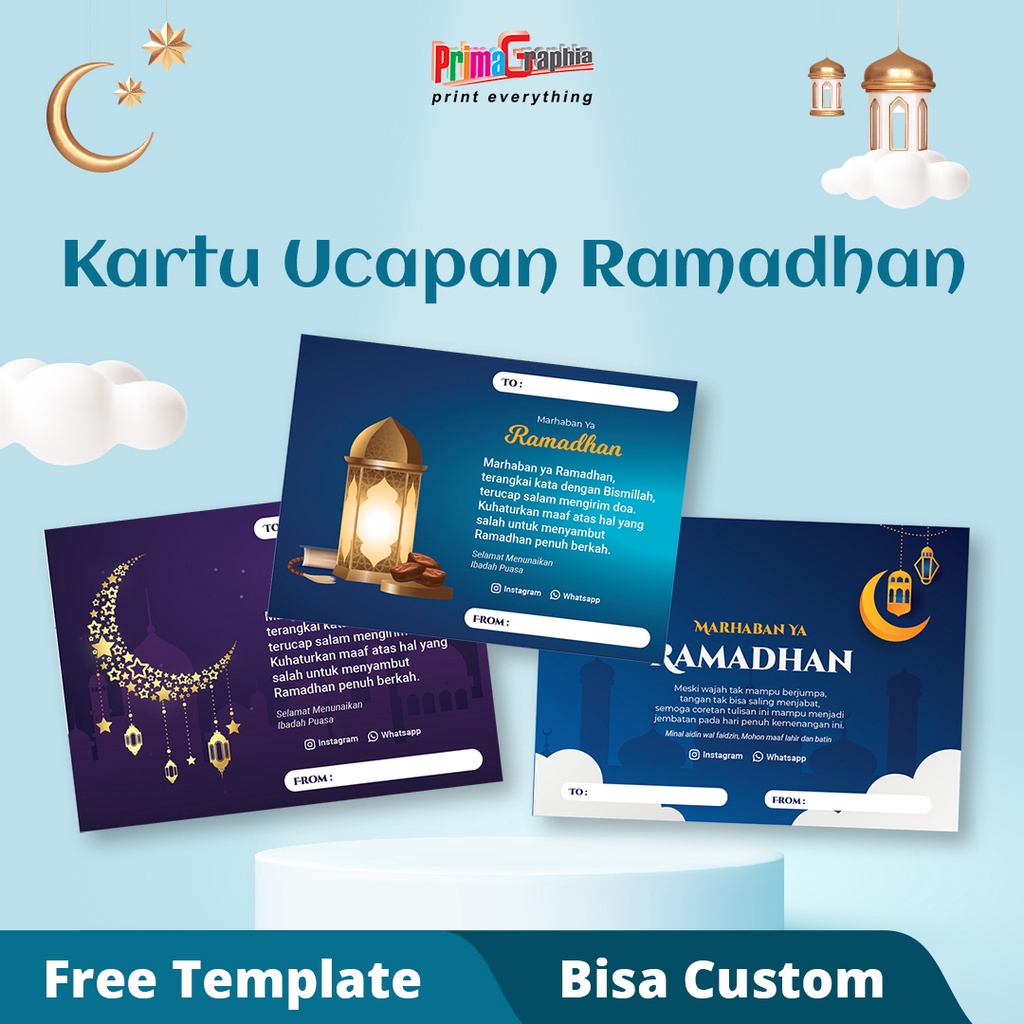 Jual Cetak Kartu Ucapan Ramadhan Custom Desain | Shopee Indonesia
