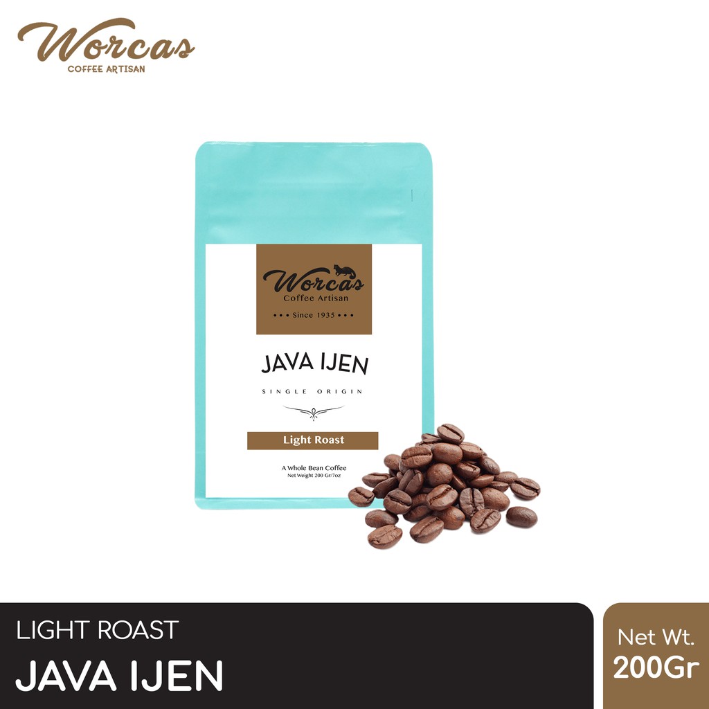 Jual WORCAS Kopi Arabika Java Ijen 200 Gram - Light Roast | Shopee ...