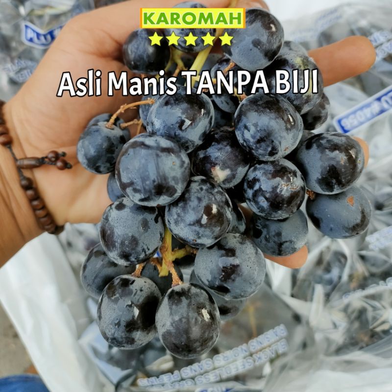 Jual BUAH ANGGUR HITAM NON BIJI 500 GR MANIS FRESH ( AUTUMN ROYAL ...