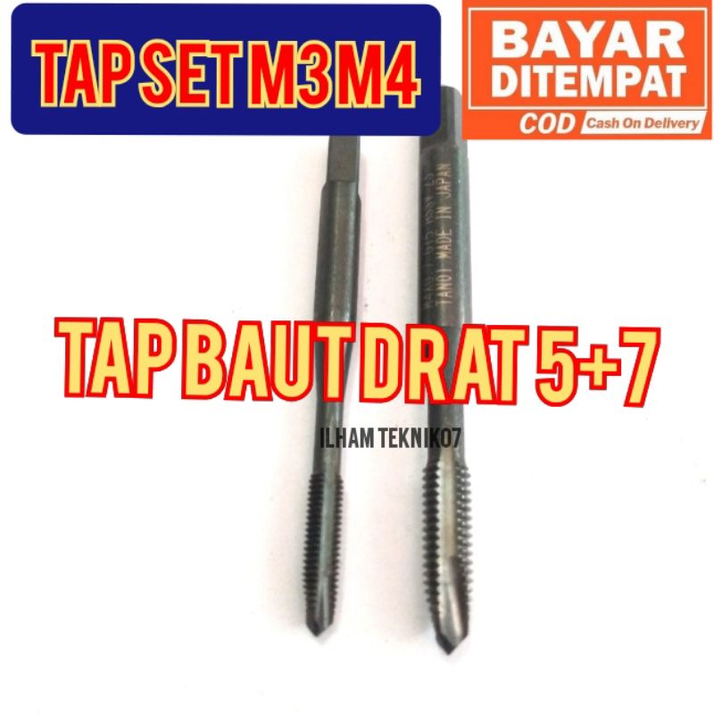 Jual hand tap tap set tap M3 M4 tap standart pembuat drat baut kepala ...