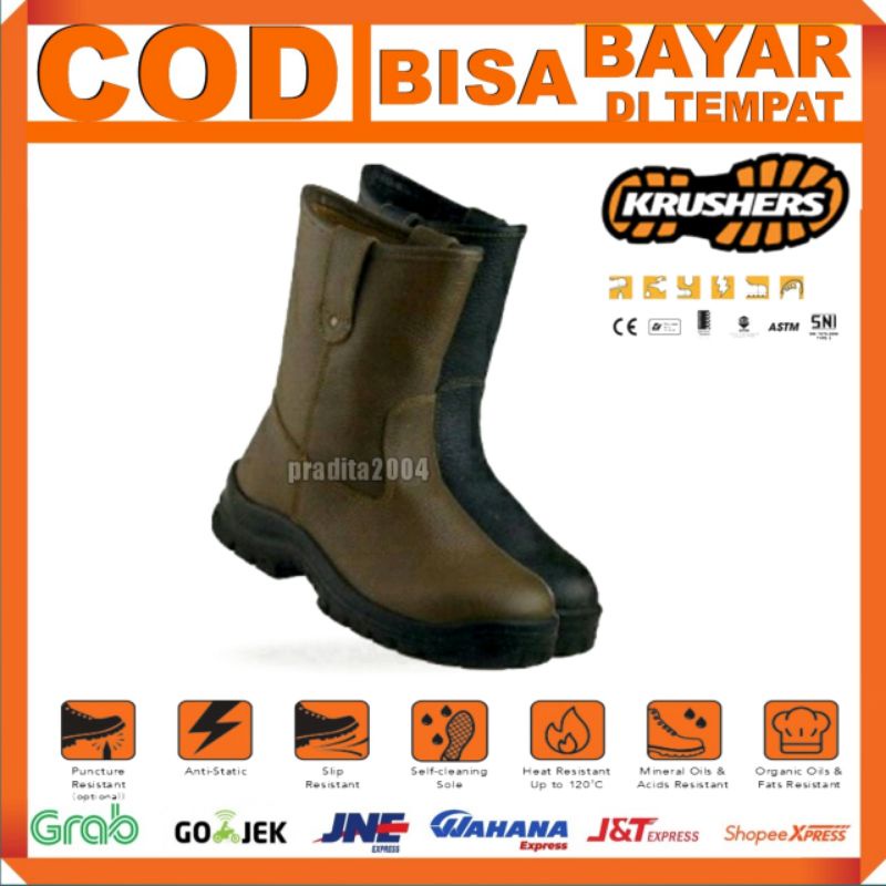 Jual Sepatu Safety Krushers Texas Browen/Safety Shoes Krushers Murah