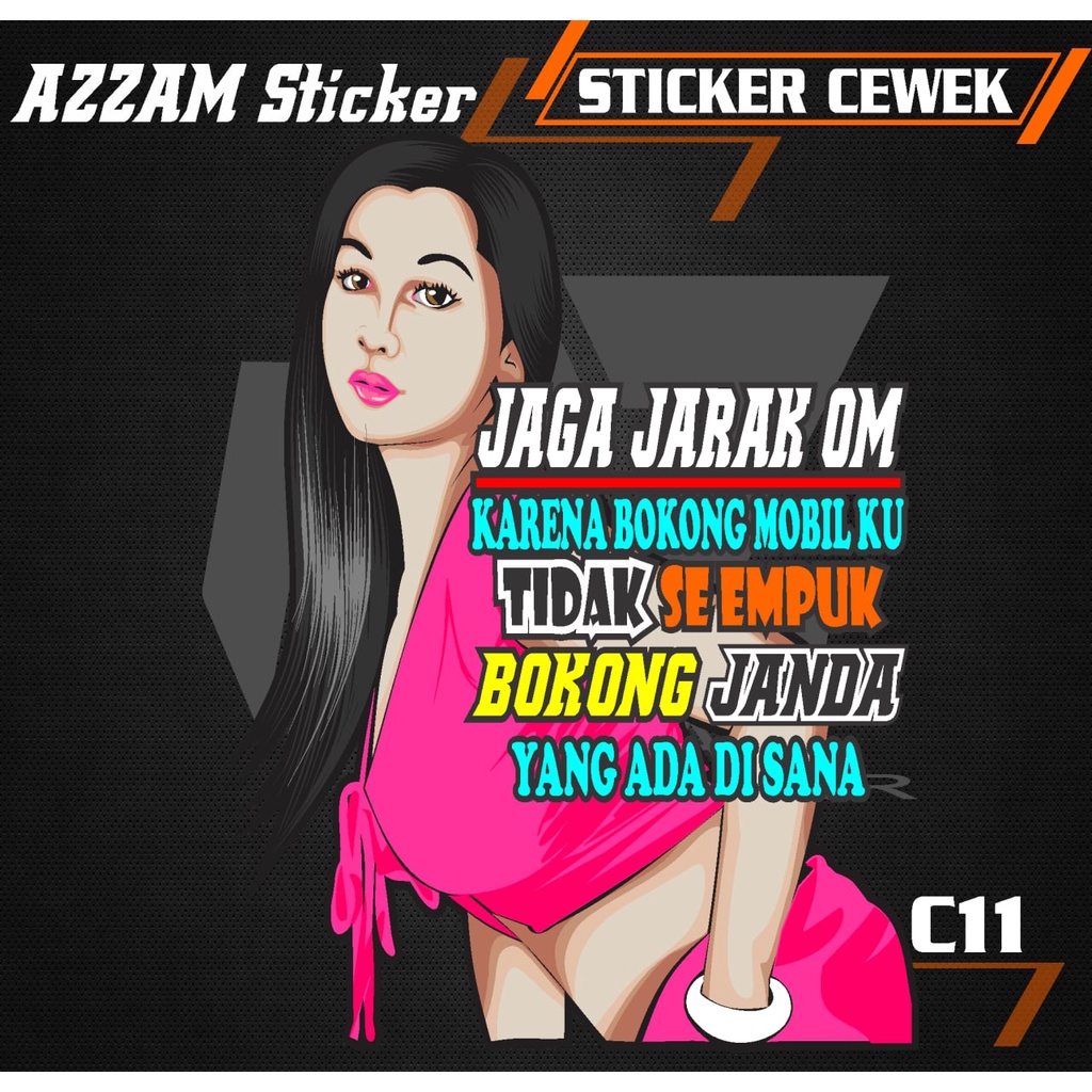 Jual Stiker Cewek Vector Jaga Jarak Om Decal Mobil Truck Sticker Kata Kata Truck Mobil Custom