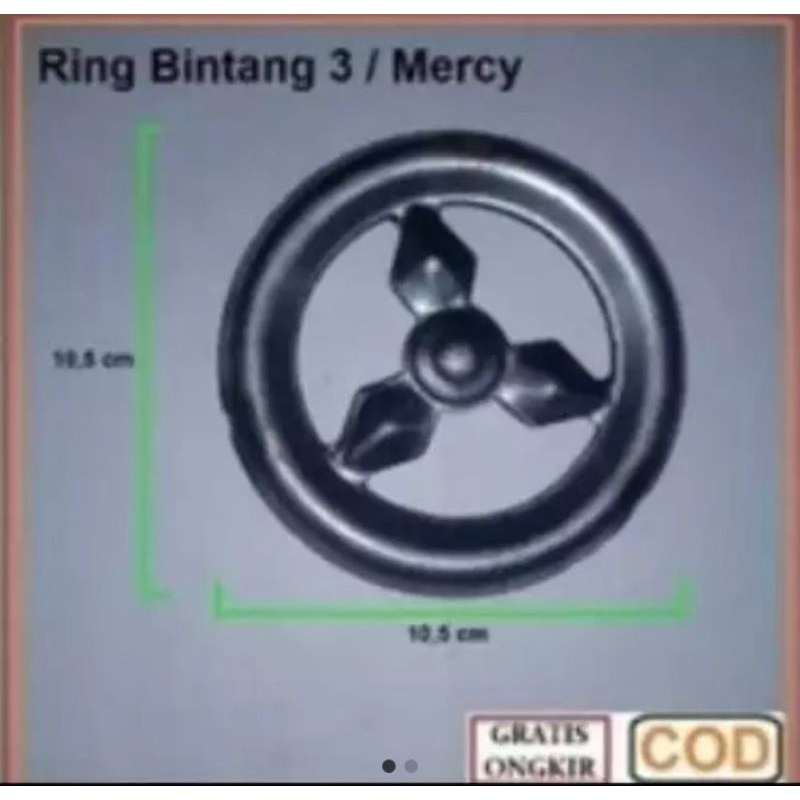 Jual ring bintang tiga atau ring mercy besi ornamen pagar | Shopee