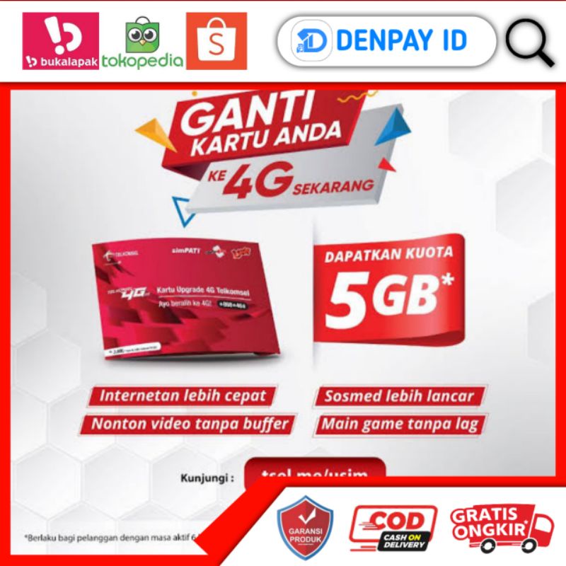 Jual kartu upgrade 4g telkomsel exp 1 tahun Shopee Indonesia