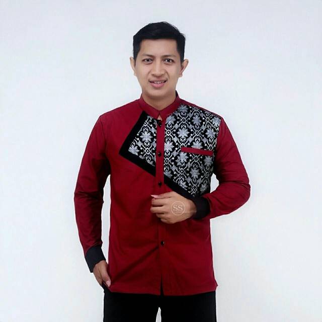 Jual Baju Batik Pria Hem Kolo Btik Kombinasi Batik Pekalongan Seragam