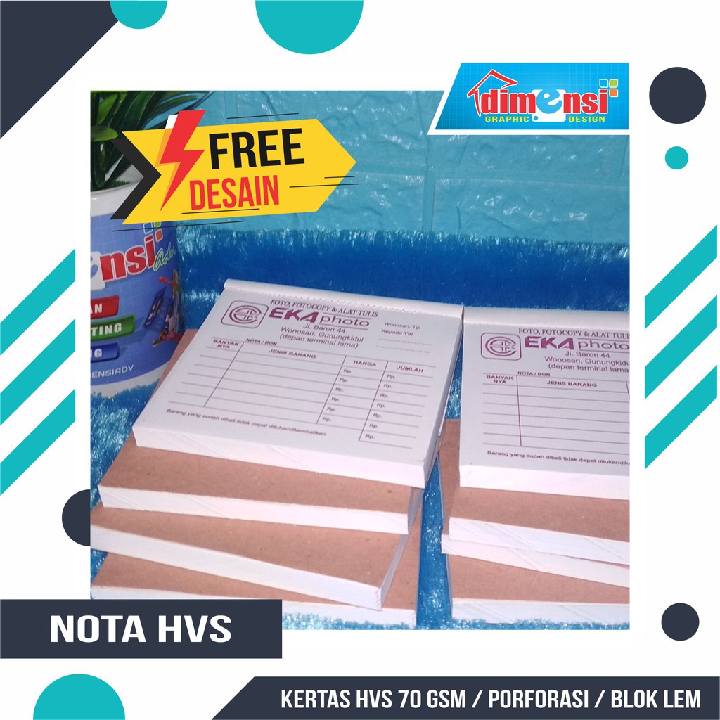 Jual Cetak Nota HVS / Nota Tanpa Rangkap / 1 Rim | Shopee Indonesia