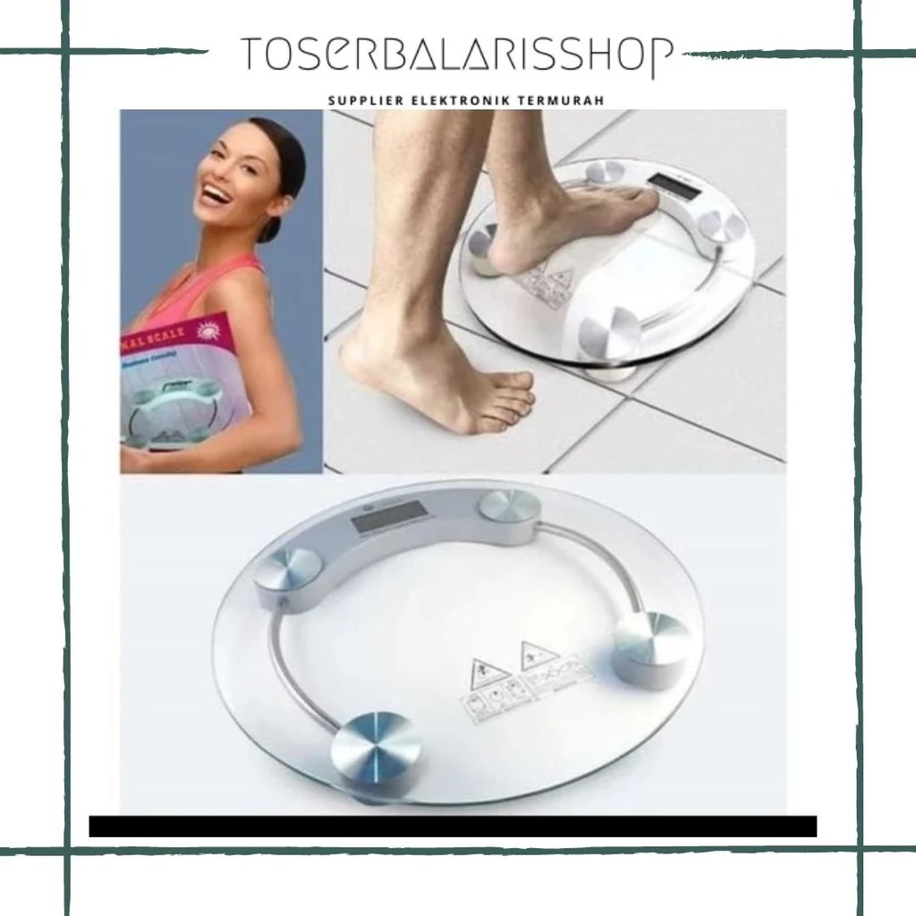 Timbangan Badan Kaca Bulat Digital / Timbangan Digital Kaca Bulat Bening Diameter 33 Cm | AutoStock