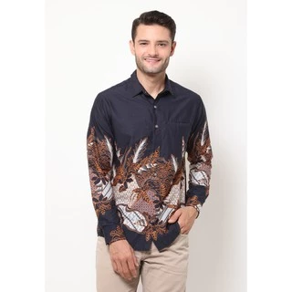 M231 Kemeja Pria Batik Panjang Navy 1567