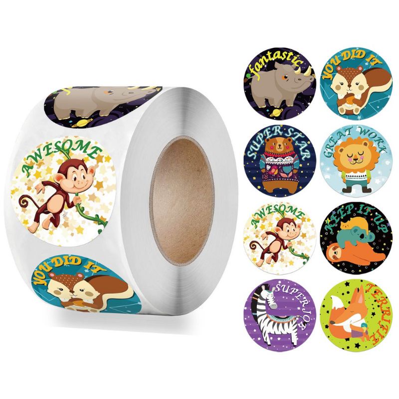 Jual Sticker Label Nilai Binatang Lucu Stiker Reward Anak 500pcs ...
