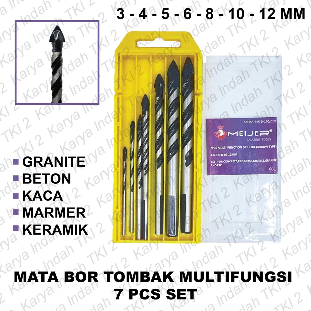 Jual Mata Bor Tombak Set Pcs Meijer Granite Arrow Drill Bit Keramik Kaca Beton Marmer Granit