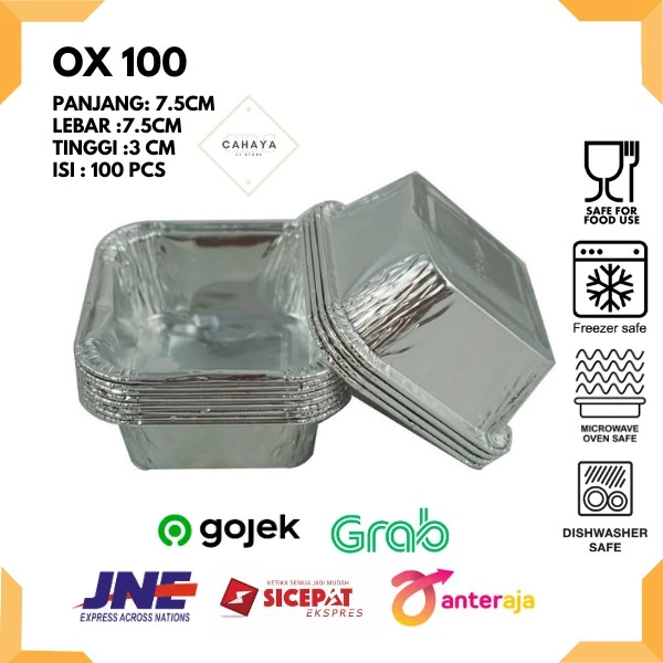 Alumunium Foil Cup OX 100 (100pcs)