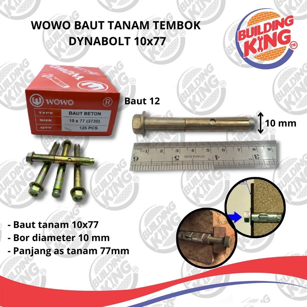 Jual Dynabolt M8 M10 WOWO Semua Ukuran 8x40 8x65 10x50 10x65 10x77 ...