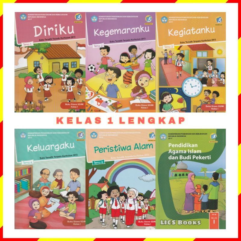 Jual Buku Tematik SD Kelas 1 Tema 12345678 Semester 1 dan 2 SATUAN ...